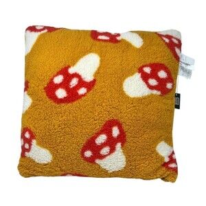 Urban Outfitters Mushroom Amped Sherpa Fleece Overstuffed Throw Pillow Soft NEW